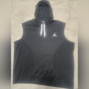 Jordan Black Sleeveless Hoodie with Logo Mens Sz 3XL Dri-Fit Pullover Basketball